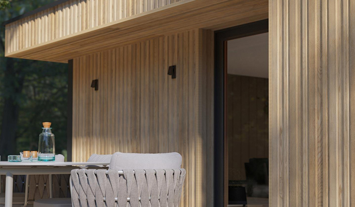 Millboard envello board and batten cladding