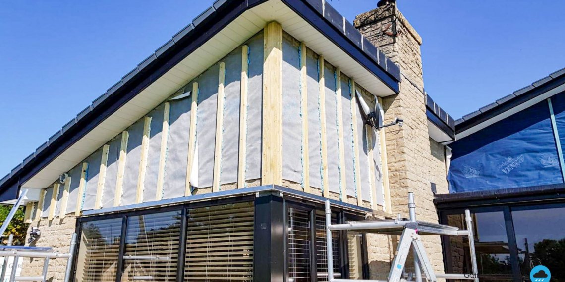 External Wall Insulation on Modern House